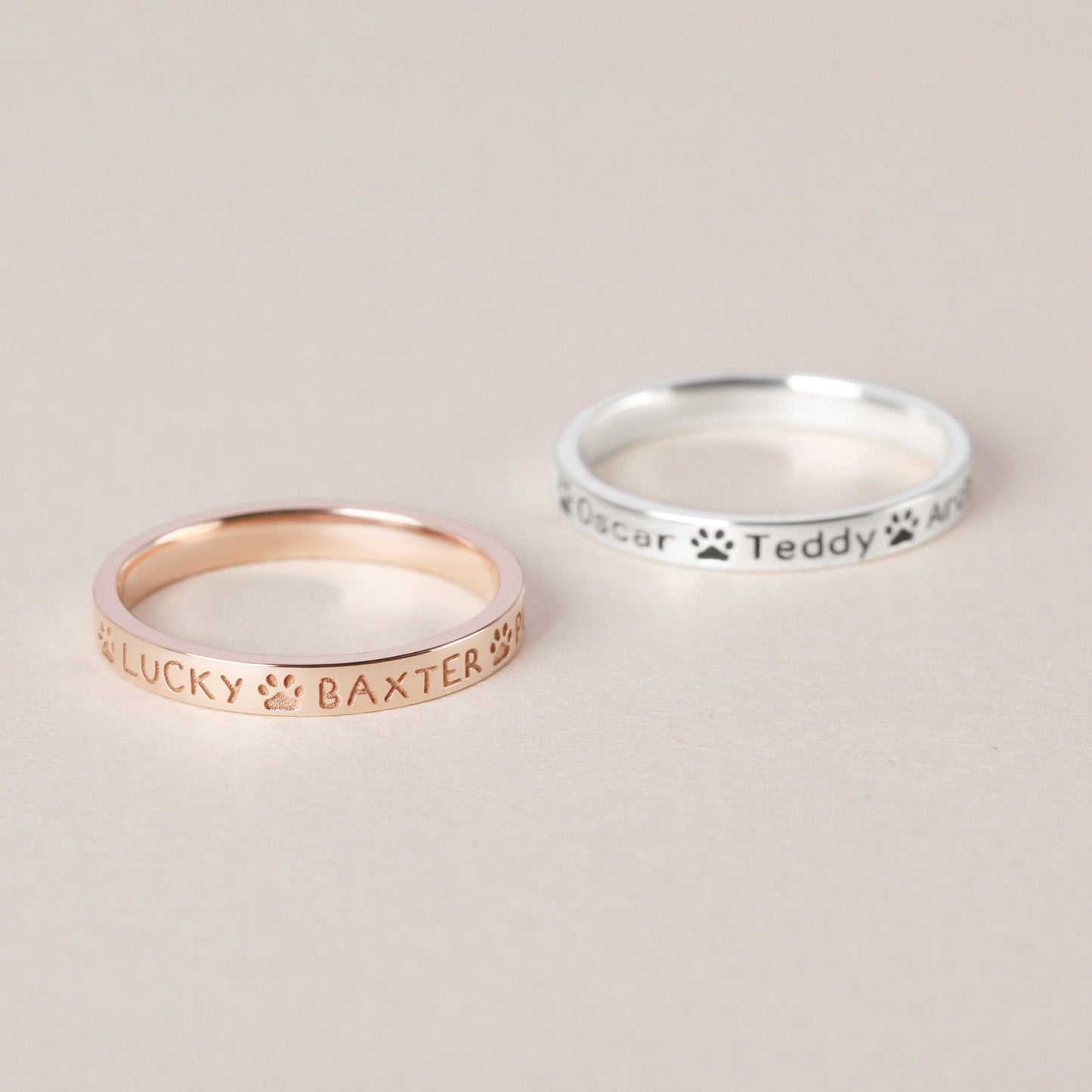 Pet Name Ring - Custom Pet Mom Gift | Personalized Pet Jewelry